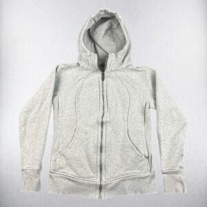 Lululemon Scuba Hoodie Womens 6 Heathered Core Ultra Light Grey Full Zip Jacket